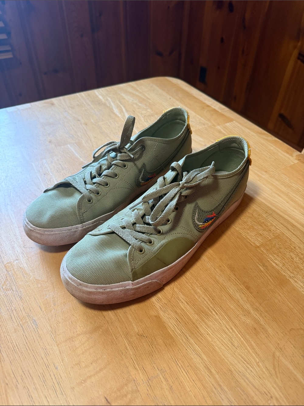 Nikes Men's Daan Van Der Linden Signature Sneakers in Olive Green